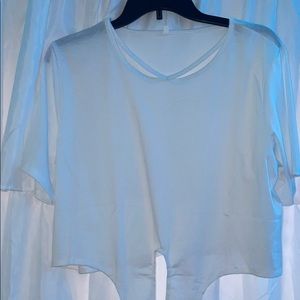 White tie up shirt